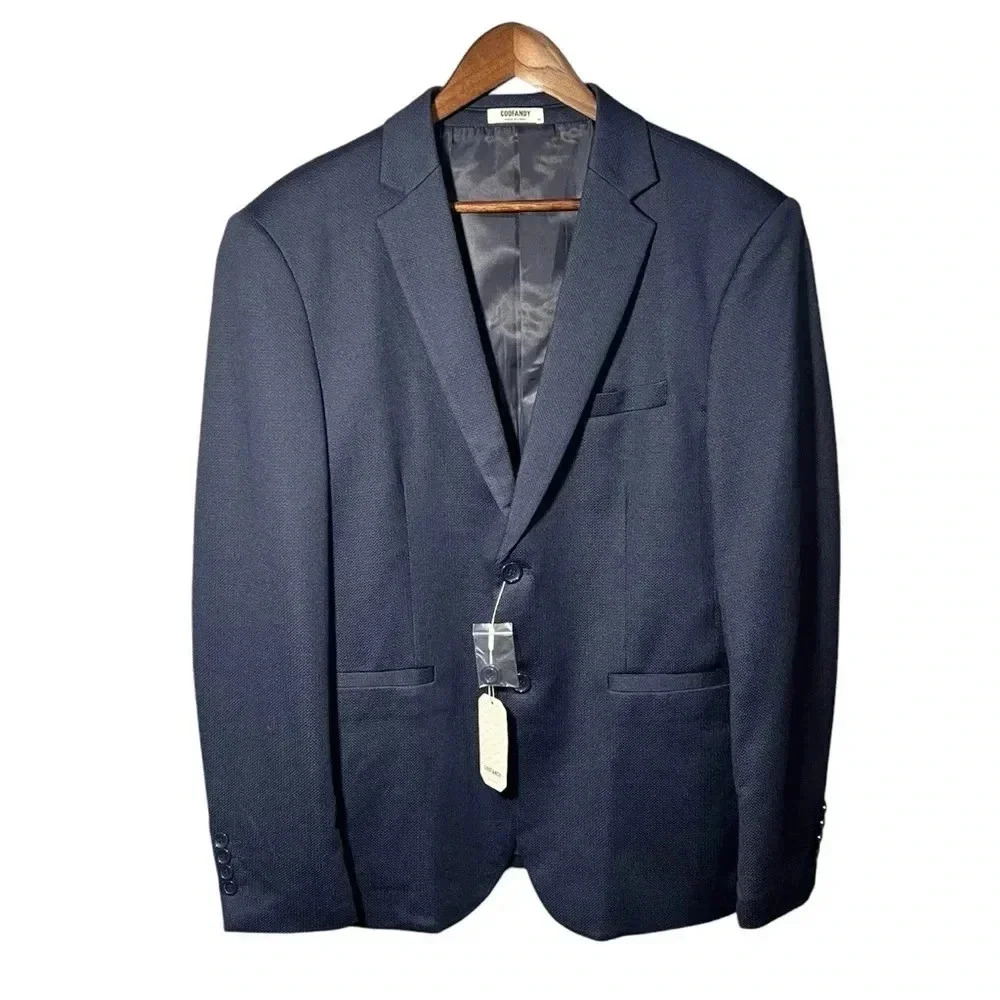 NWT COOFANDY Suit Jacket Blazer Men's‎ Size Medium Blue Two Button Sport …